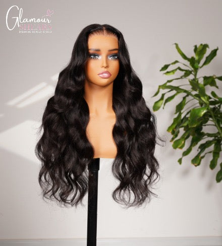 GlamourShears Glueless 13x4 YC Invisible Knots Natural Black and Natural Edges