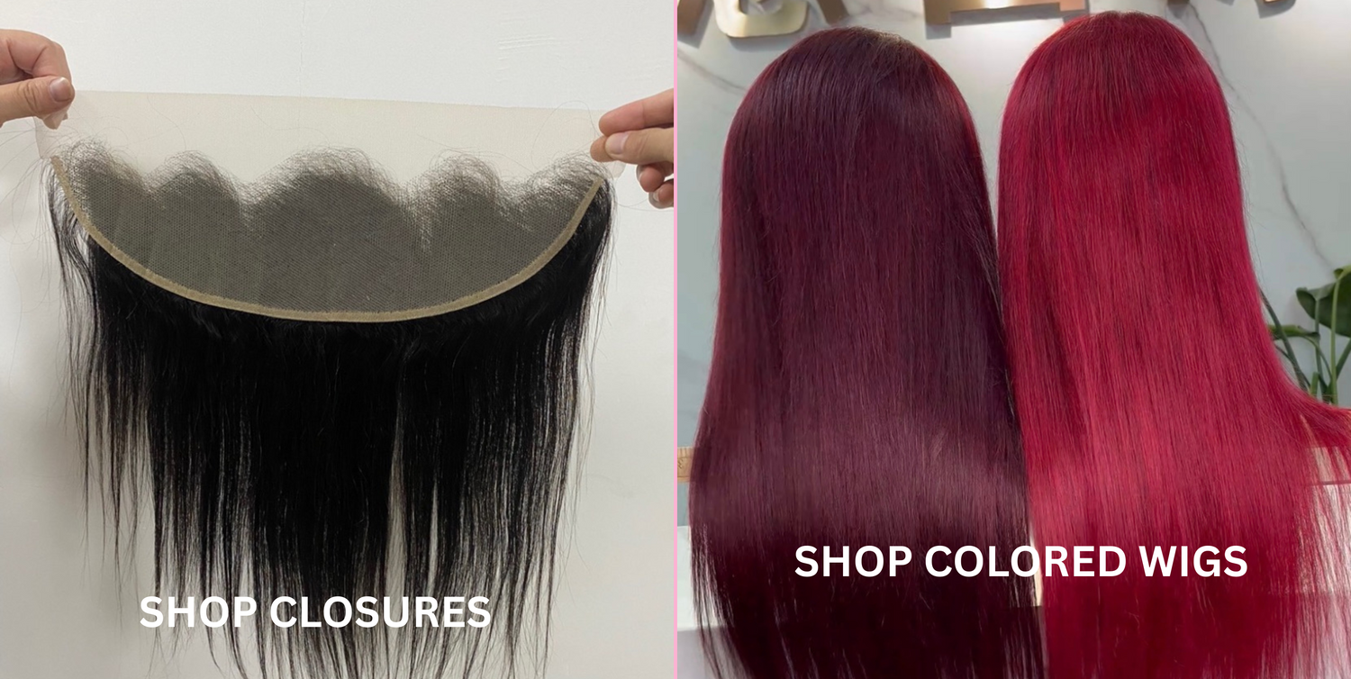CLOSURES & COLORED WIGS