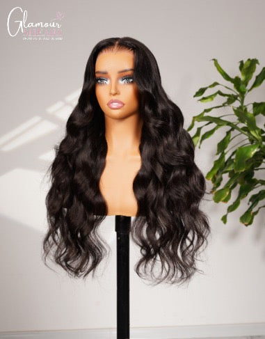 GlamourShears Glueless 13x4 YC Invisible Knots Natural Black and Natural Edges