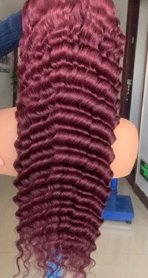 Glamour Shears 13x4 Burgundy Curly Natural hairline
