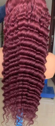 Glamour Shears 13x4 Burgundy Curly Natural hairline